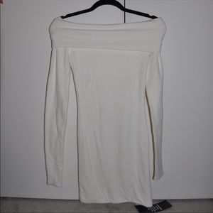 White Off Shoulder Dress by Are You Am I